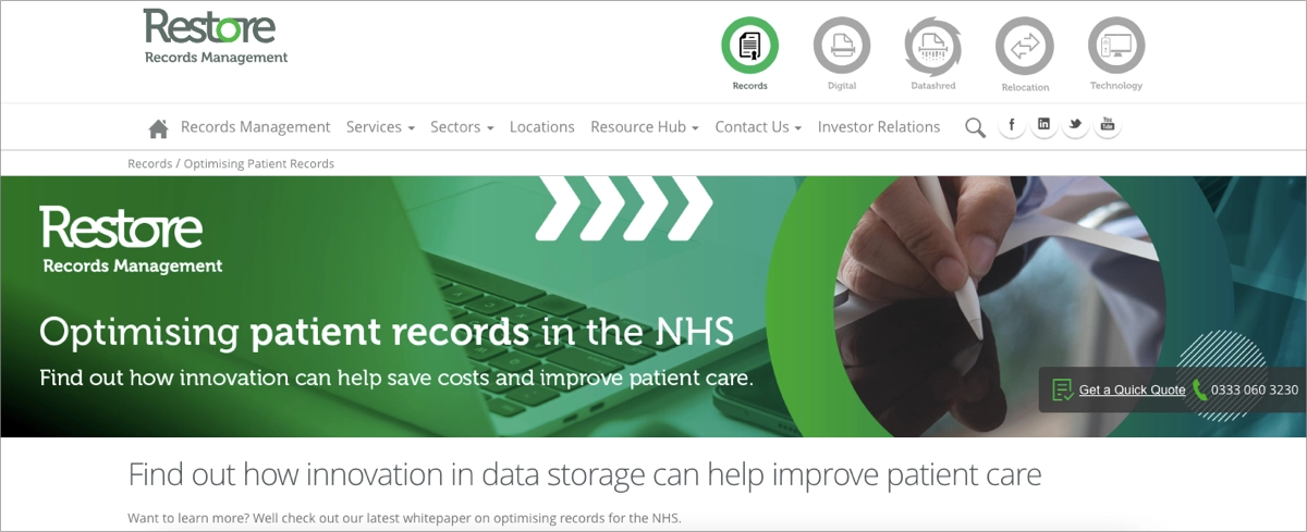 landing page per un esempio di download