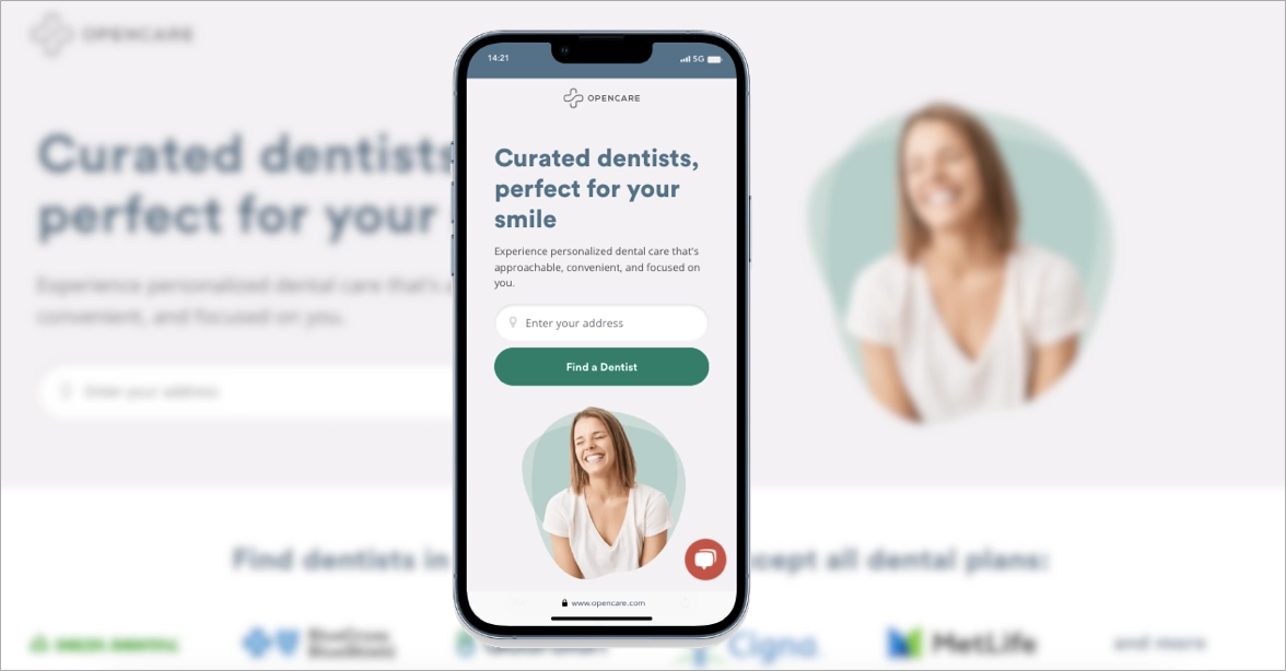 Przykład responsywnego designu landing page'a stomatologicznego