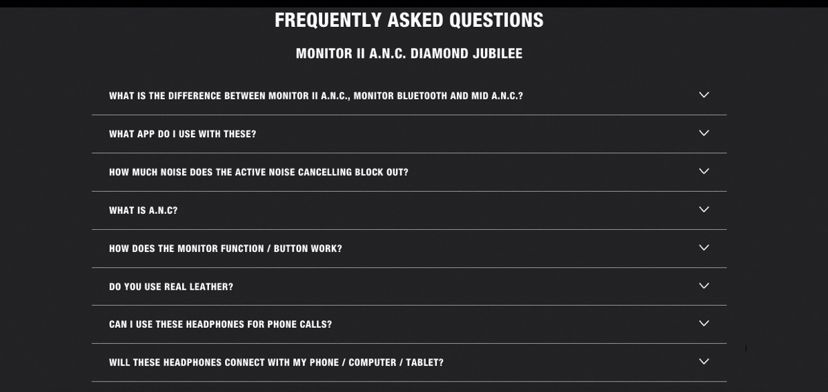 Product page best practice: FAQ