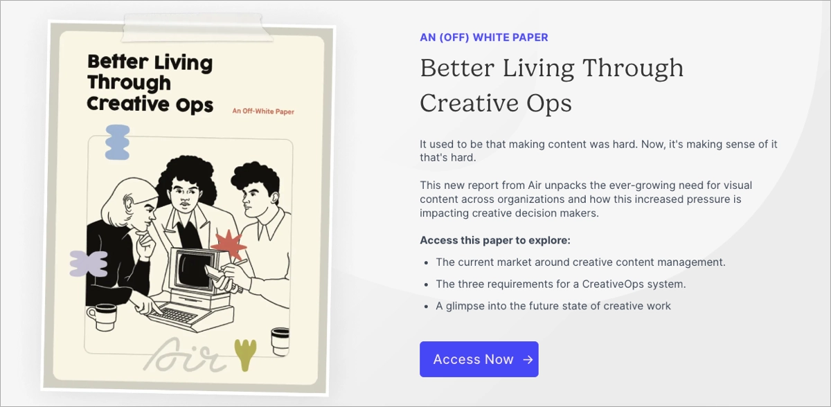 CTA breve e chiara sulla pagina di download