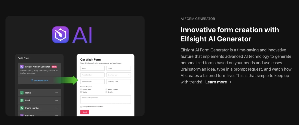 KI-Formulare erstellen mit Elfsight