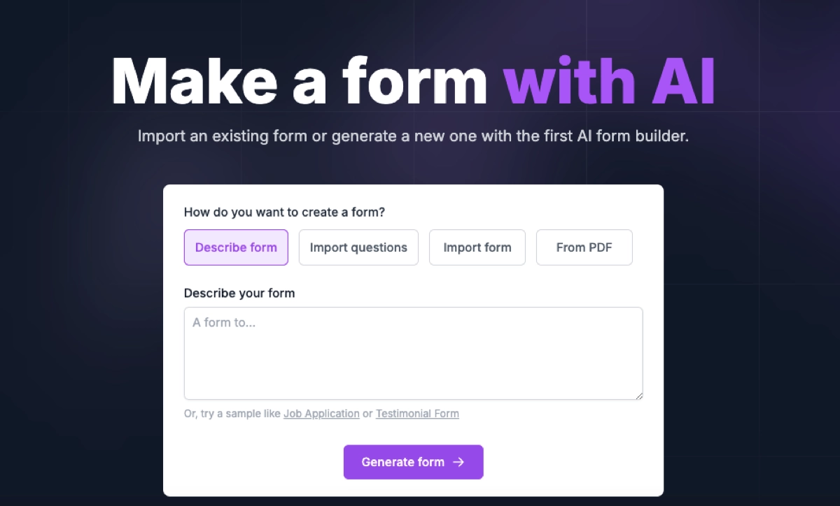 AI-Formularersteller Fillout