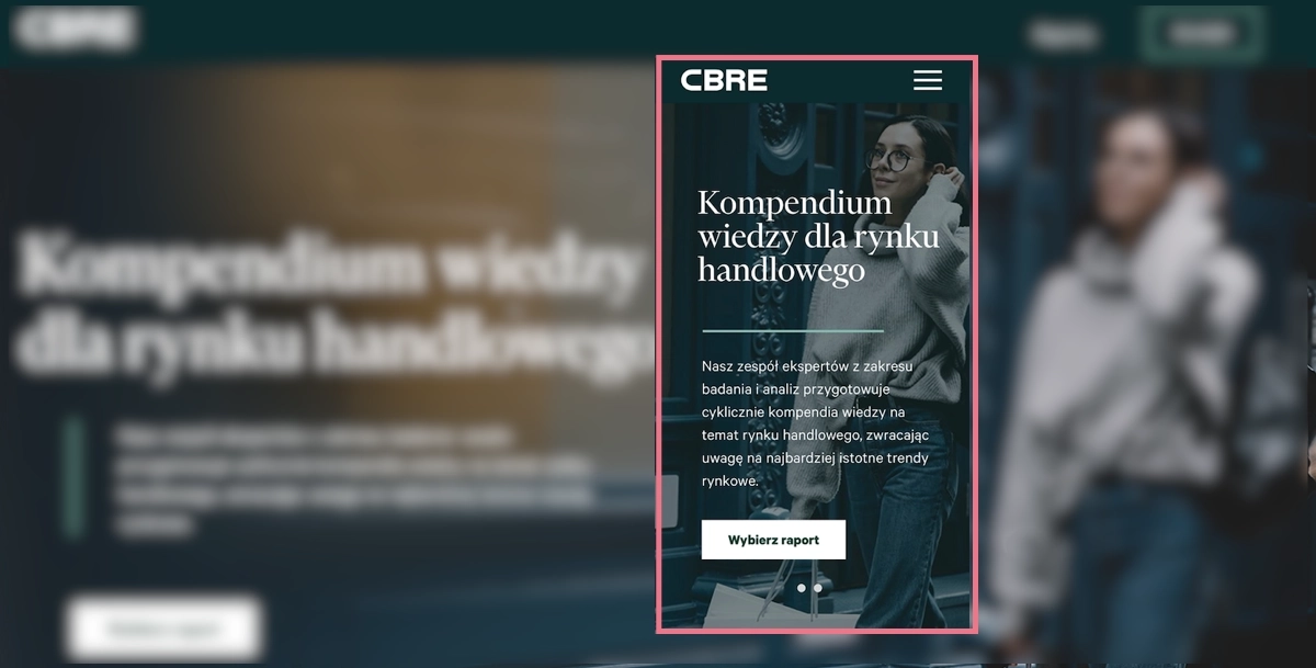 CBRE mobile landing page