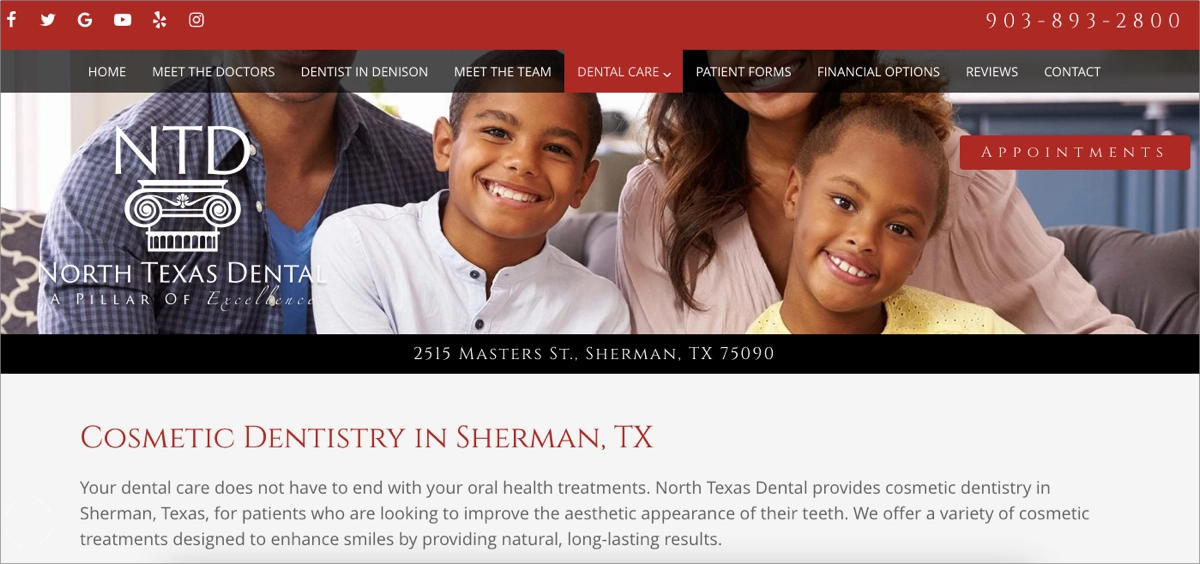 North Texas Dental &ndash; landing page stomatologii estetycznej