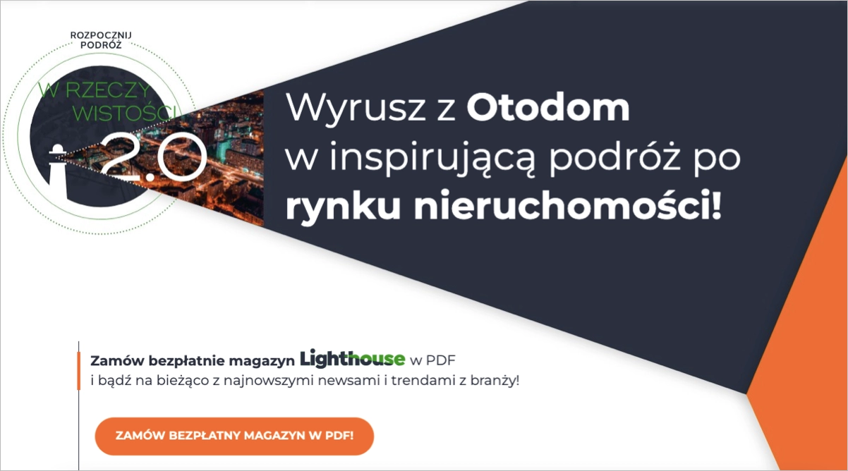 Anreiz landing page Beispiel - Zeitschrift von Otodom