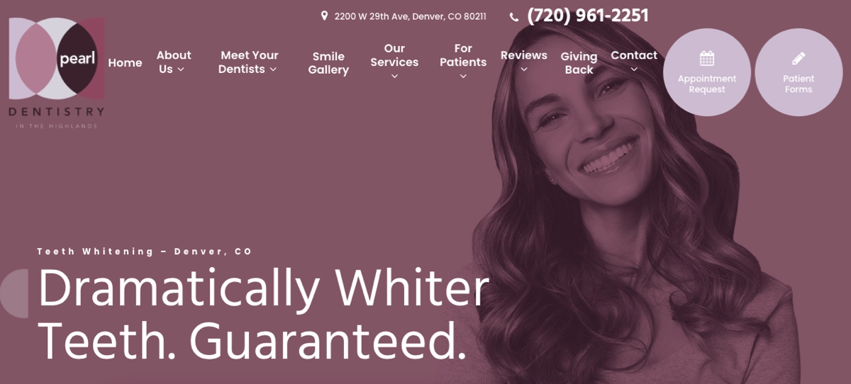 Pearl Dentistry &ndash; Teeth Whitening Care Landing Page