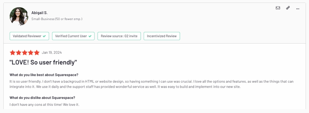 Squarespace landing page plateforme de construction
