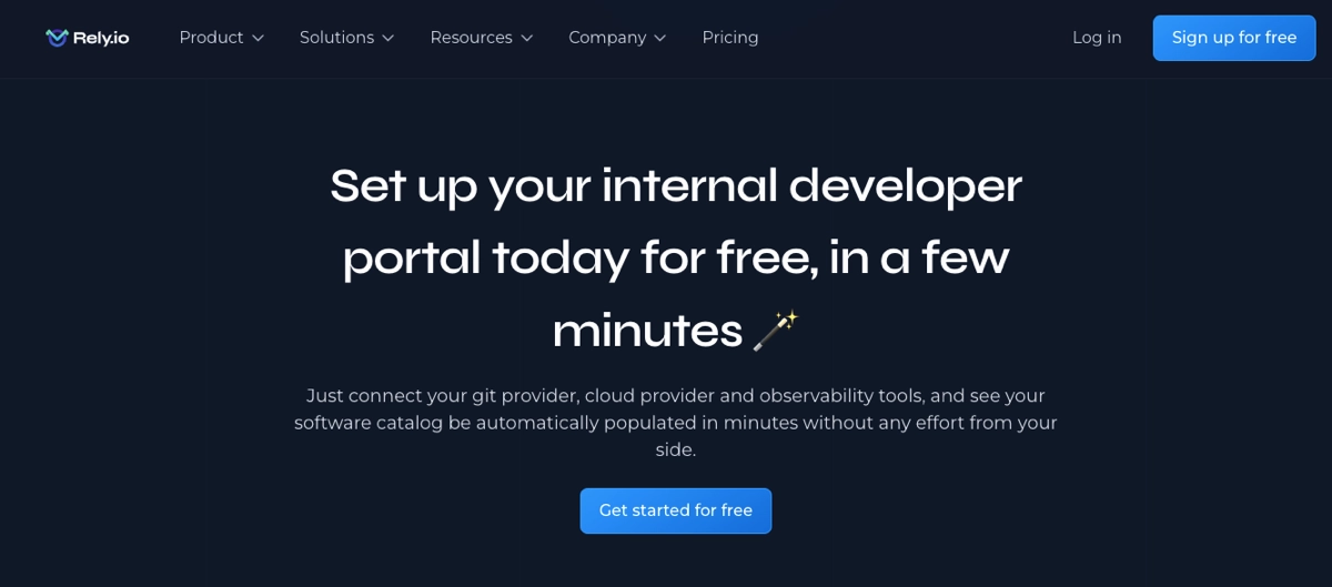 Rely.io - um exemplo de landing page de avalia&ccedil;&atilde;o gratuita