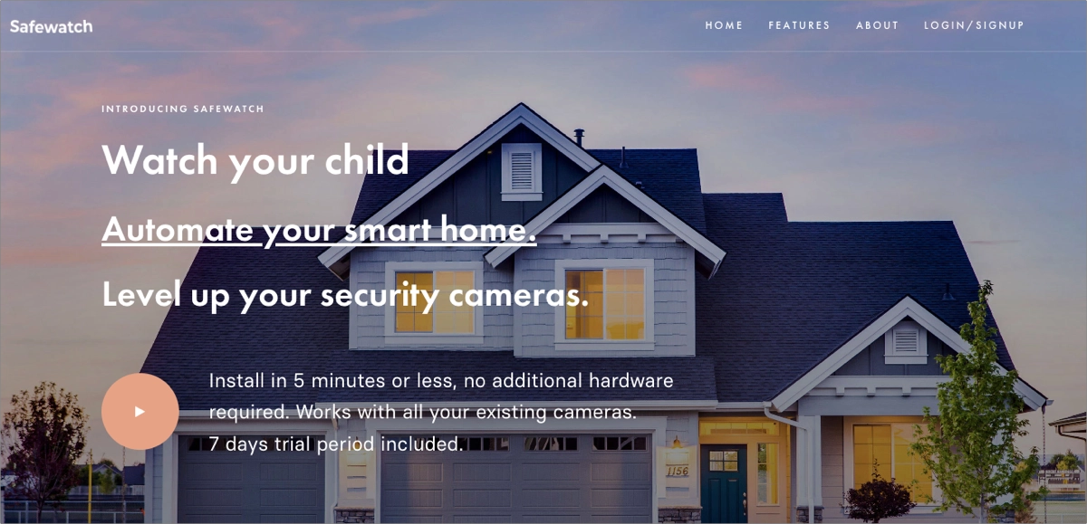 safewatch service Landing Page Beispiel