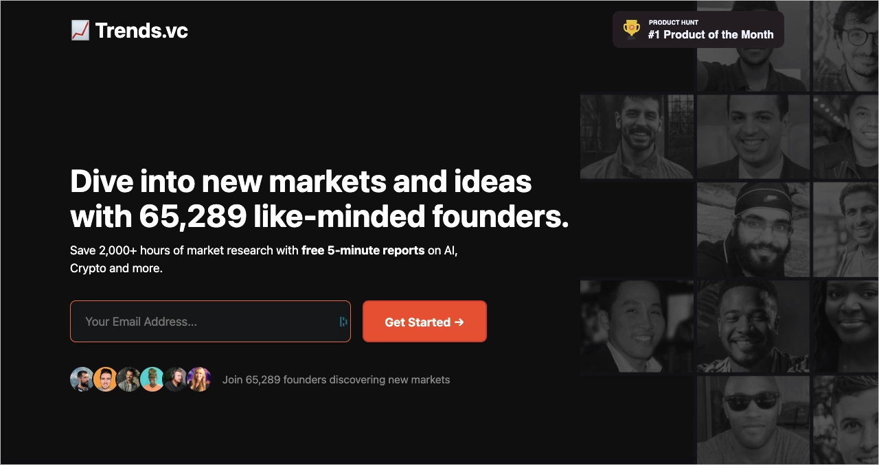 Anmeldung landing page Beispiel
