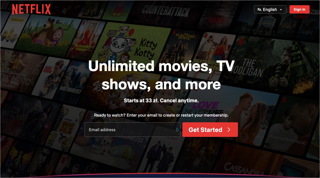 click-through landing page example