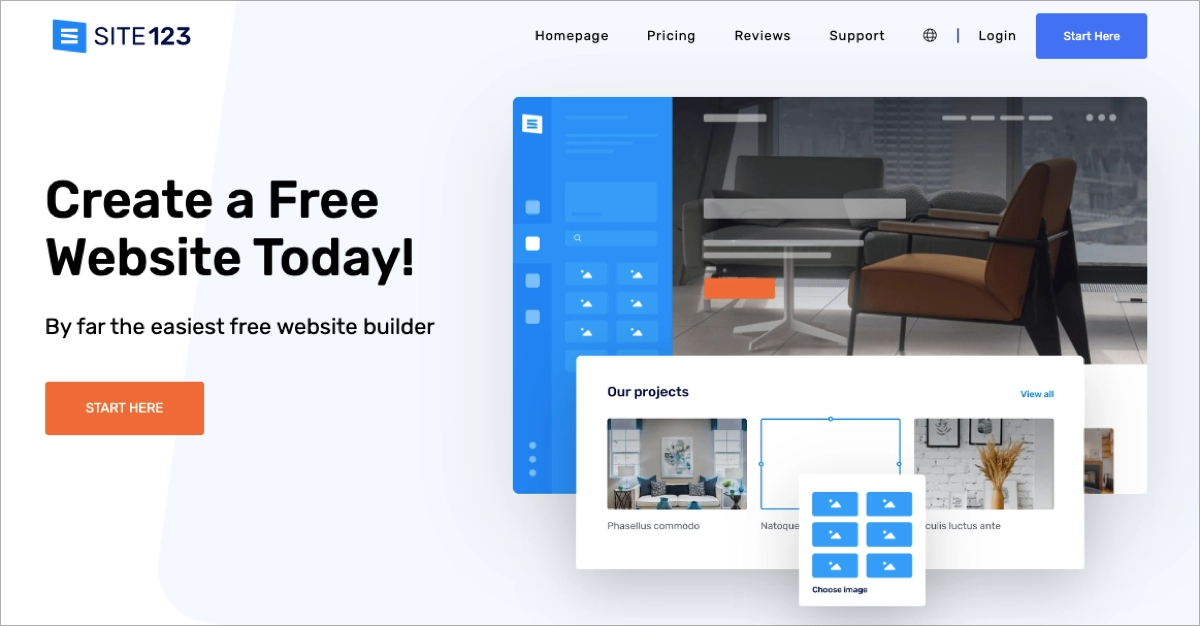 site123 plateforme de construction de pages