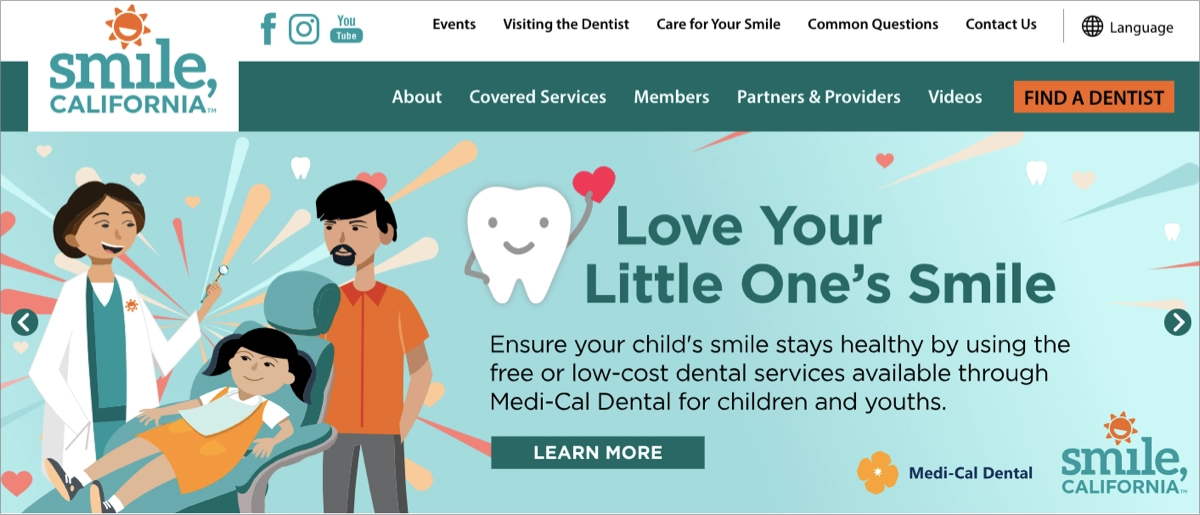 Smile California &ndash; Infants and Children Dentist Care Landing Page