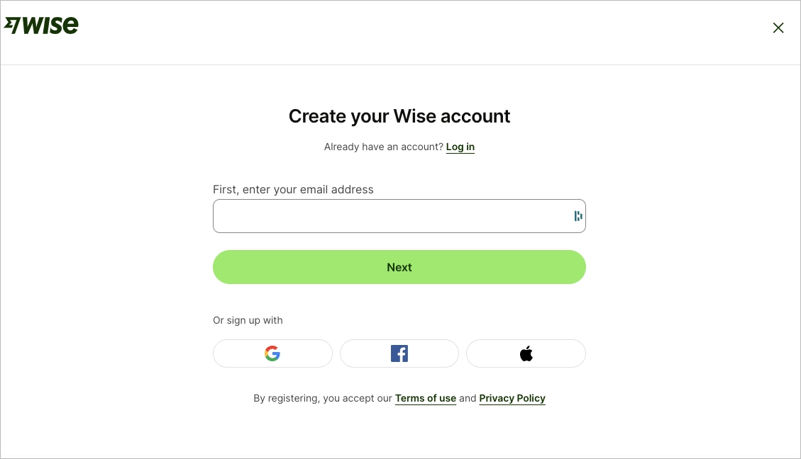 Beispiel f&uuml;r eine Landing Page zur Anmeldung
