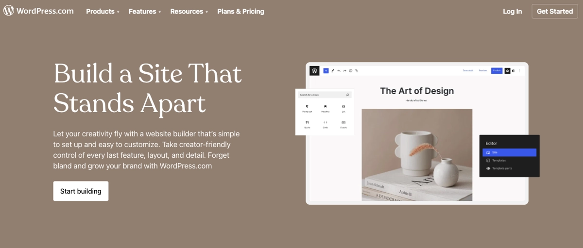 cr&eacute;ateur de site web wordpress