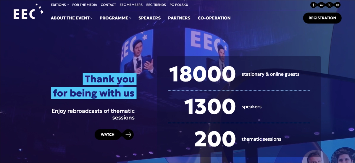 great event landing page design