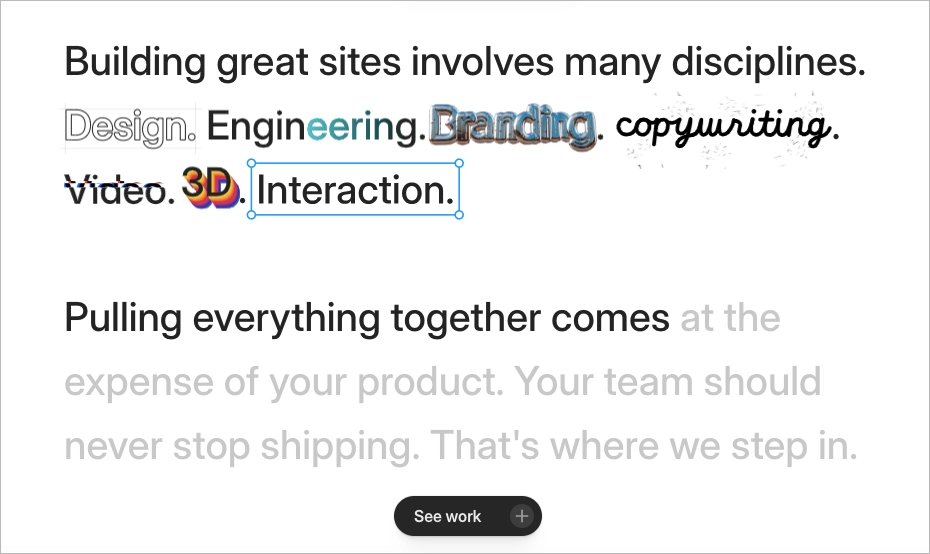 creative landing page example 