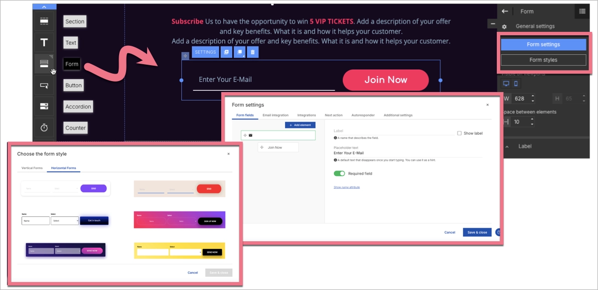 Form creation in Landingi