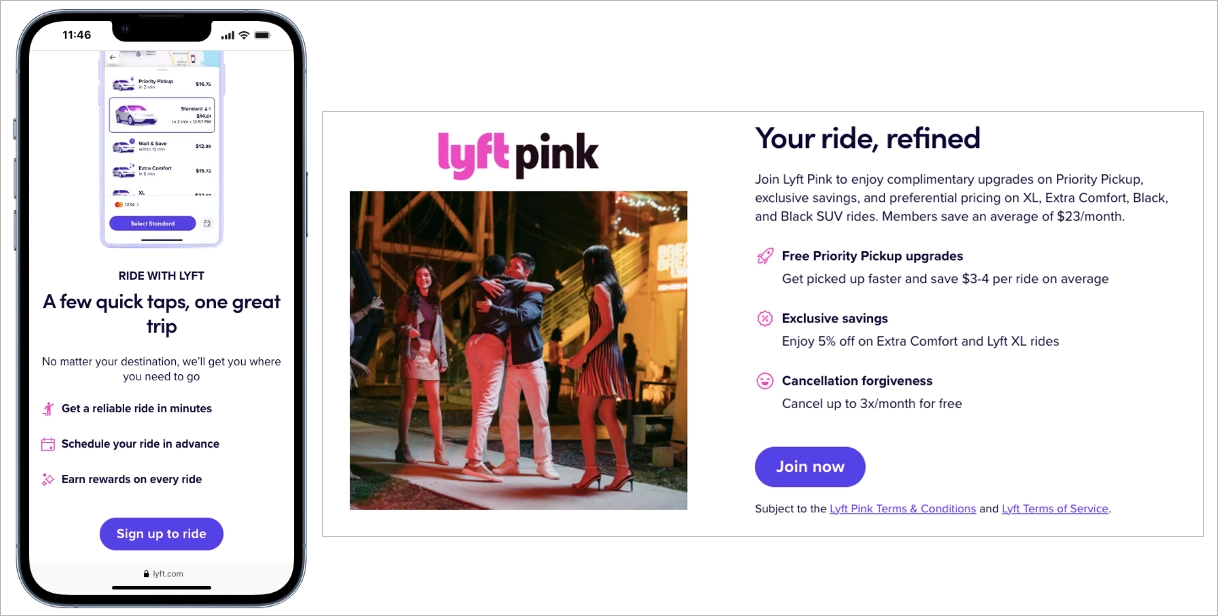 mobile landing page example