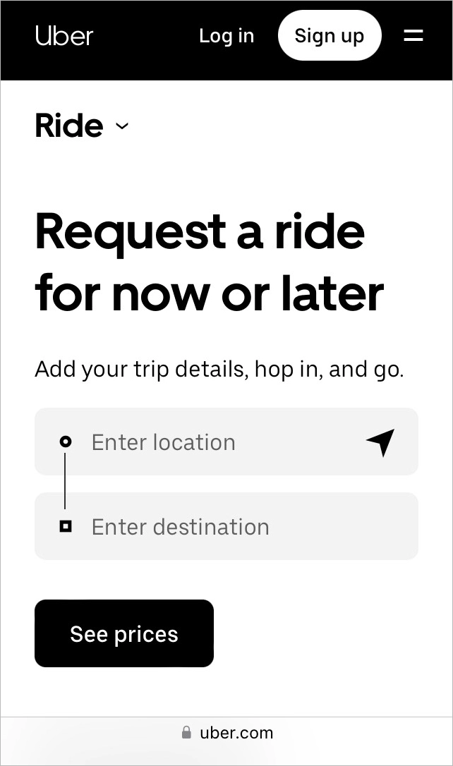 mobile landing page exemple