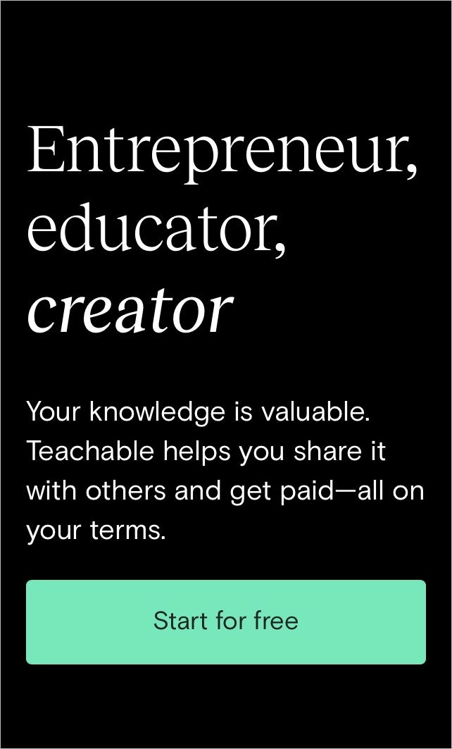 mobile landing page exemple
