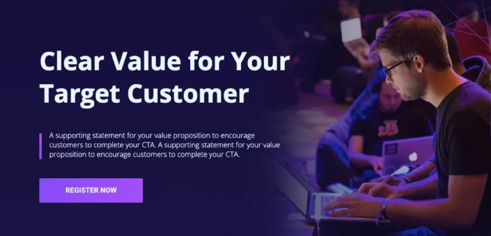 Event landing page template