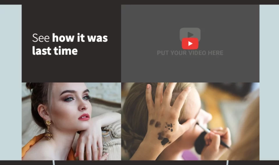 Se&ccedil;&atilde;o Event landing page com visualiza&ccedil;&atilde;o de v&iacute;deo e destaques de eventos anteriores