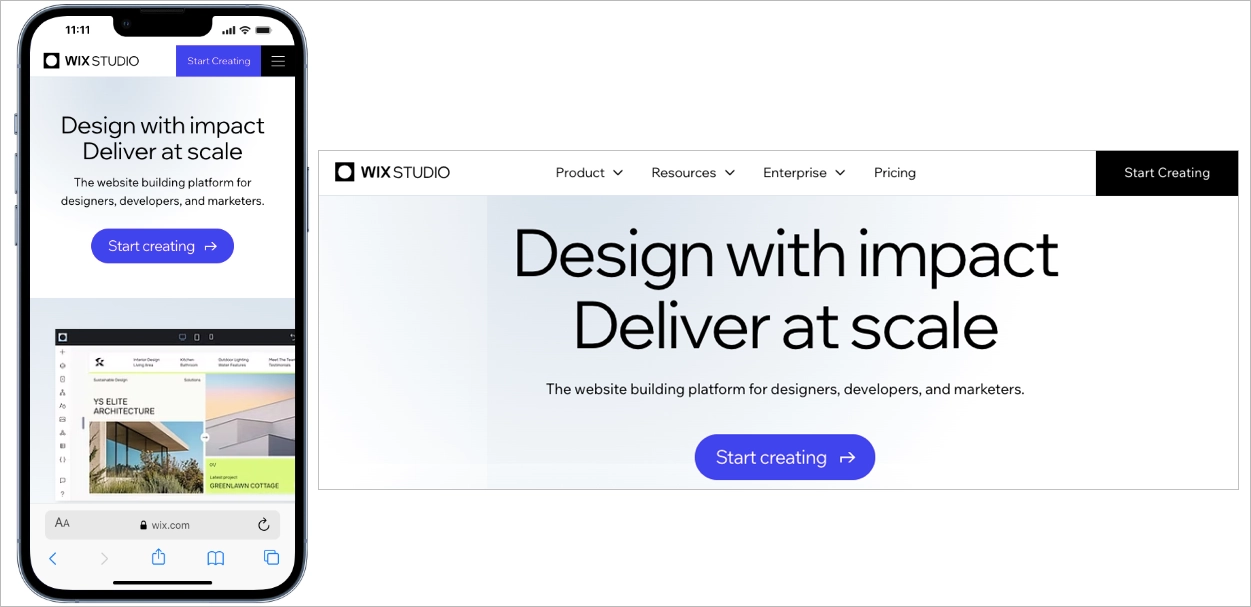 best mobile landing page example
