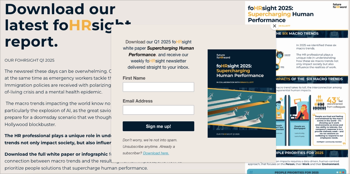 popup di carta bianca visivamente accattivante