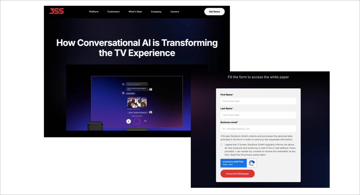 esempio di pagina di carta bianca