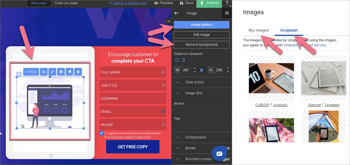 incorporare immagini