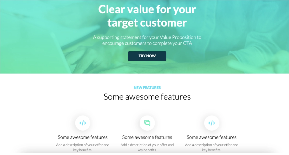 free trial landing page template