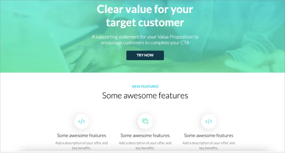 Modelo de landing page de software de avalia&ccedil;&atilde;o gratuita