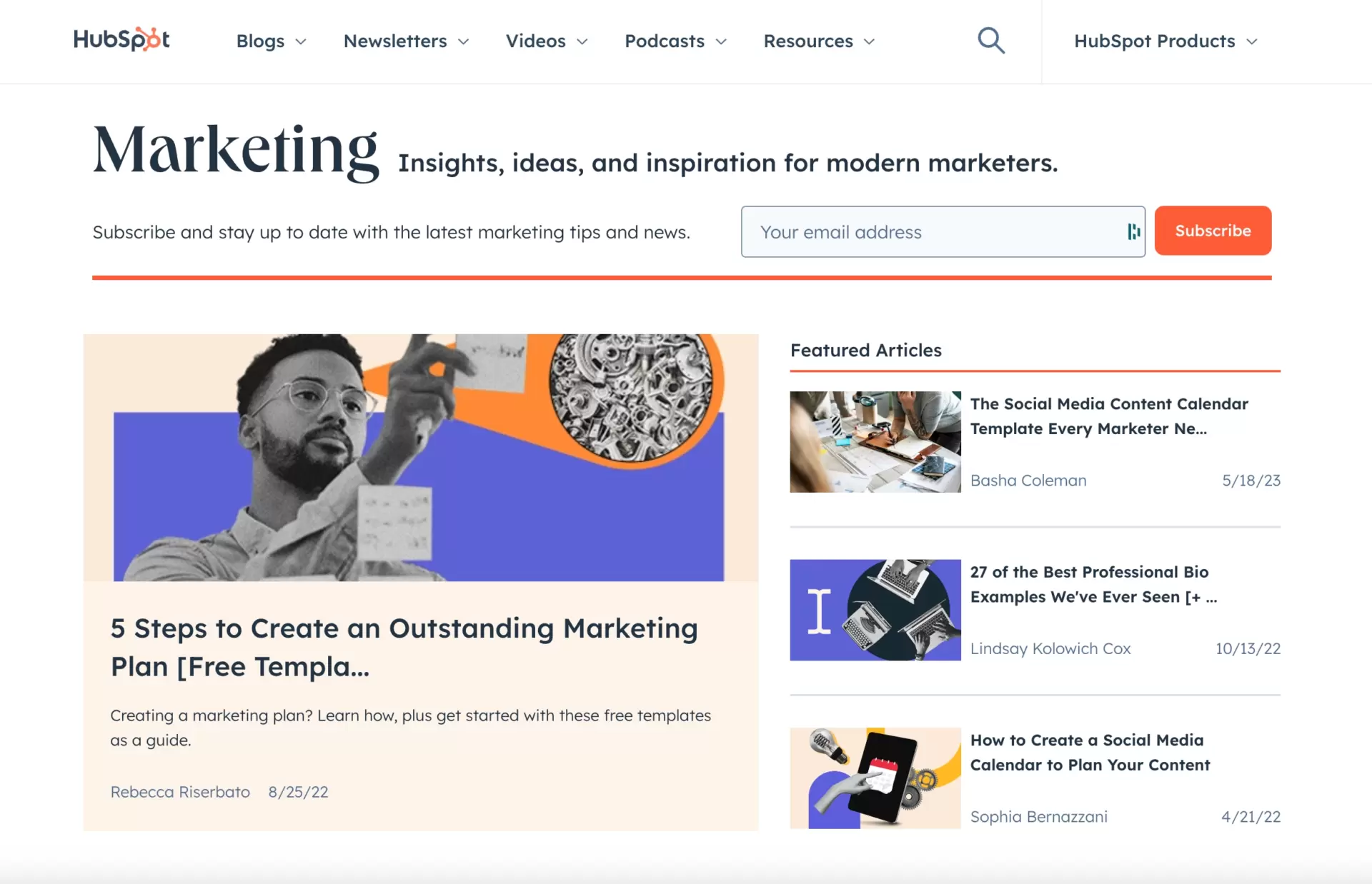formulaire de contact sur HubSpot landing page