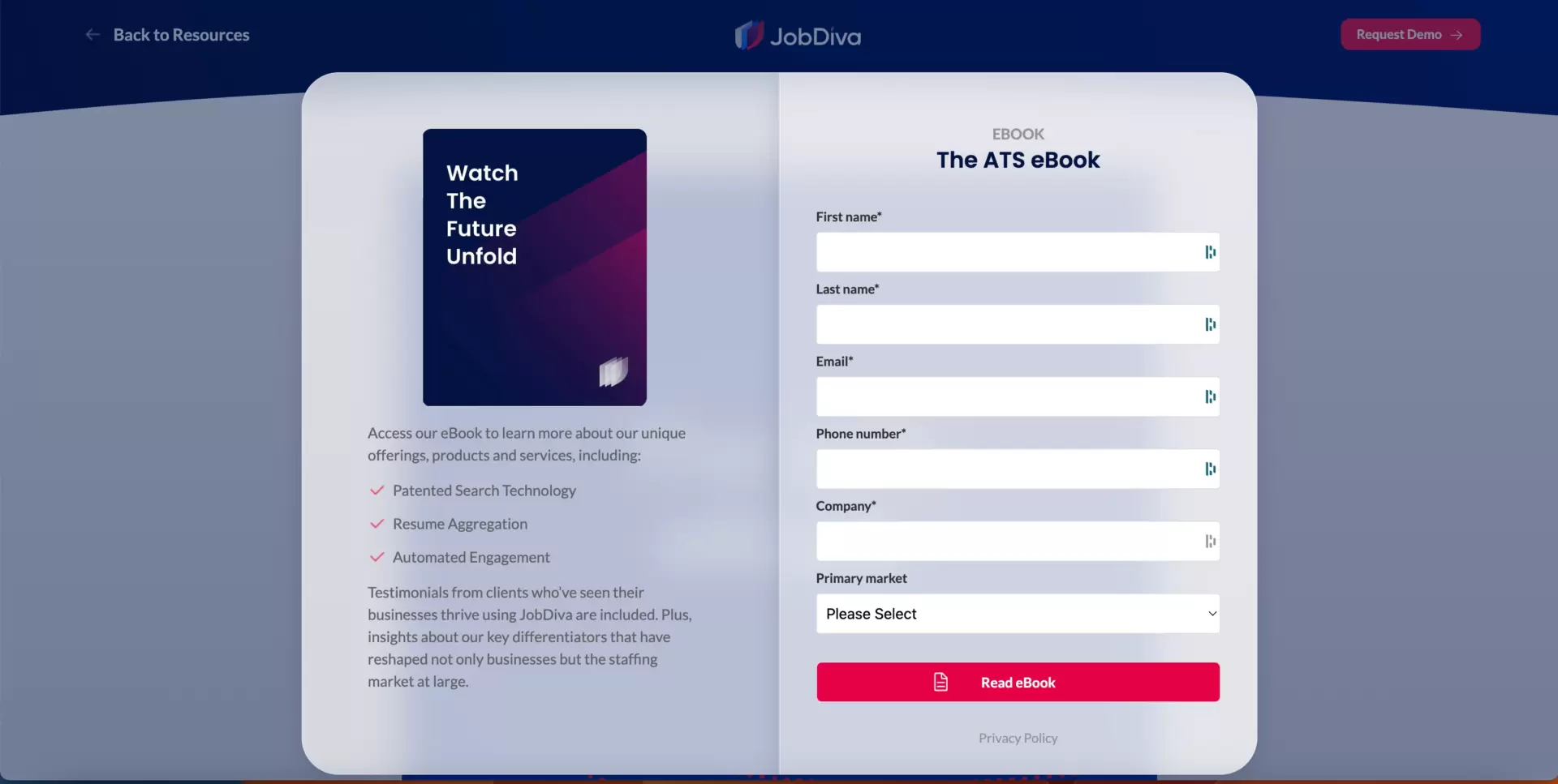 Formulaire de page web pour un livre &eacute;lectronique gratuit avec appel &agrave; l'action en rouge