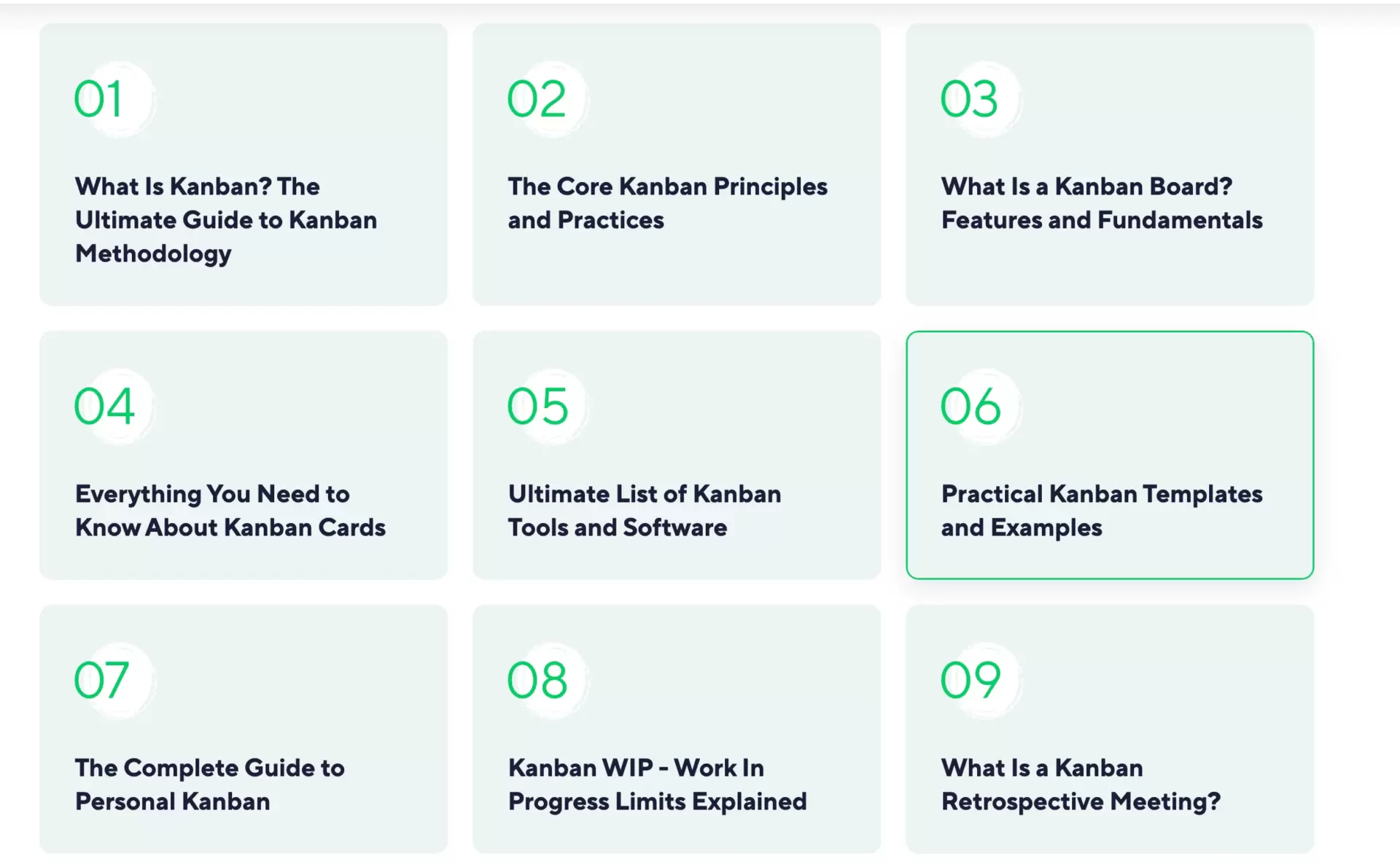 &eacute;l&eacute;ments cl&eacute;s du guide &eacute;num&eacute;r&eacute;s dans les carreaux