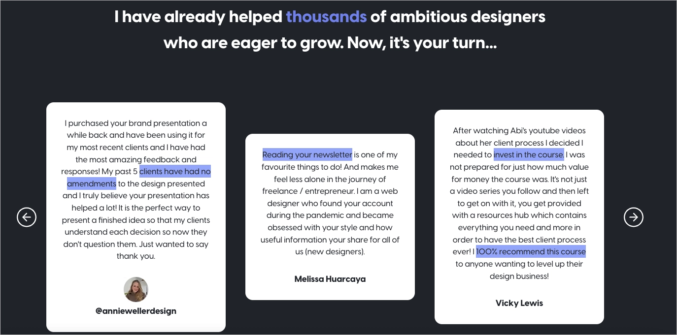 Influencer landing page Beispiele