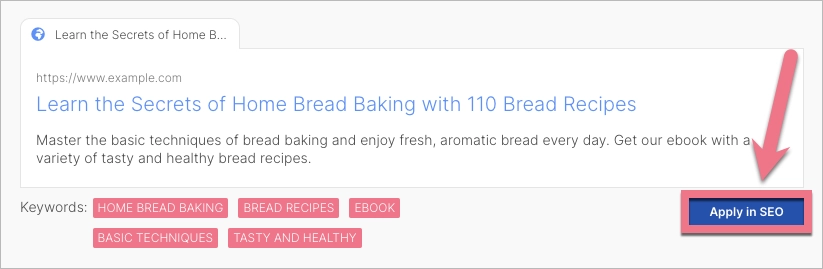 Apply SEO generated by AI to your landing page