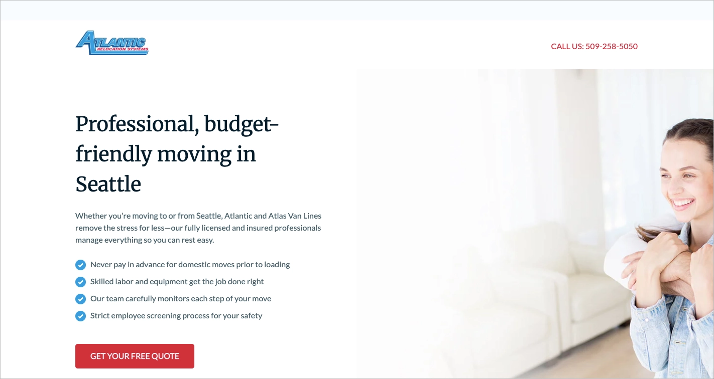 Umzugsservice Landing Page