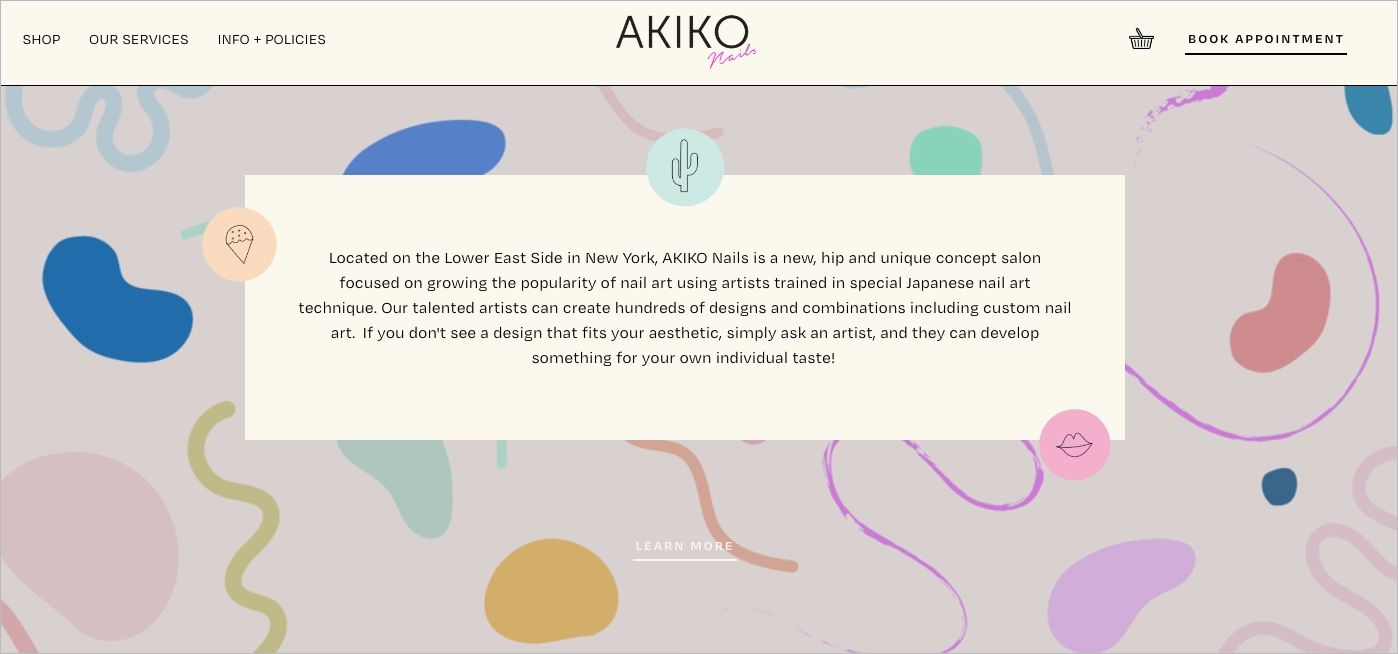 Sch&ouml;nheit landing page Beispiel