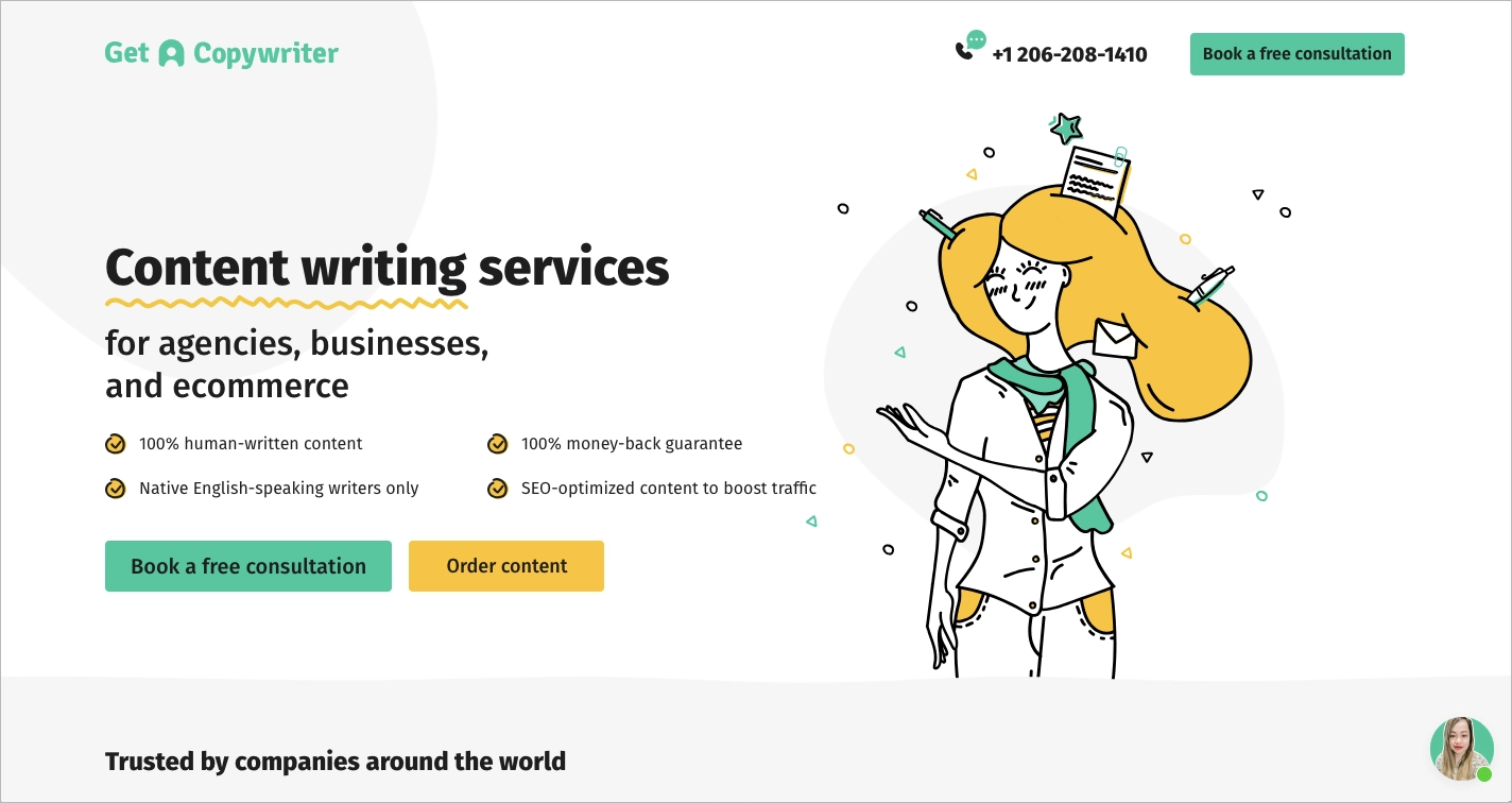 Beispiel f&uuml;r Copywriting Landing Page