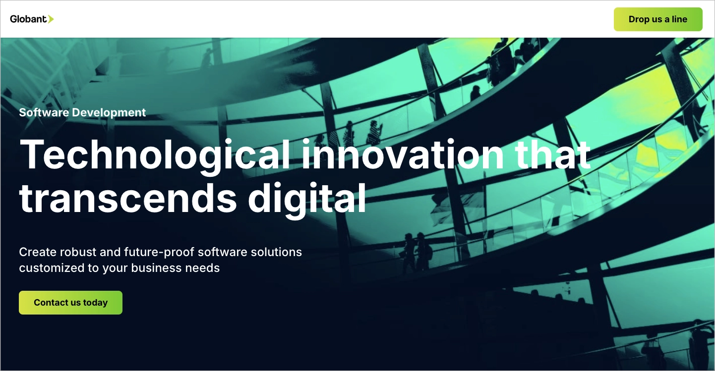 Softwareentwicklung Landing Page Beispiel