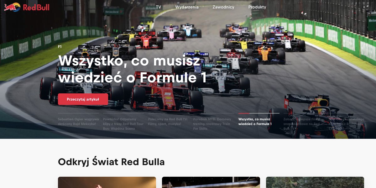 Strona Red Bull