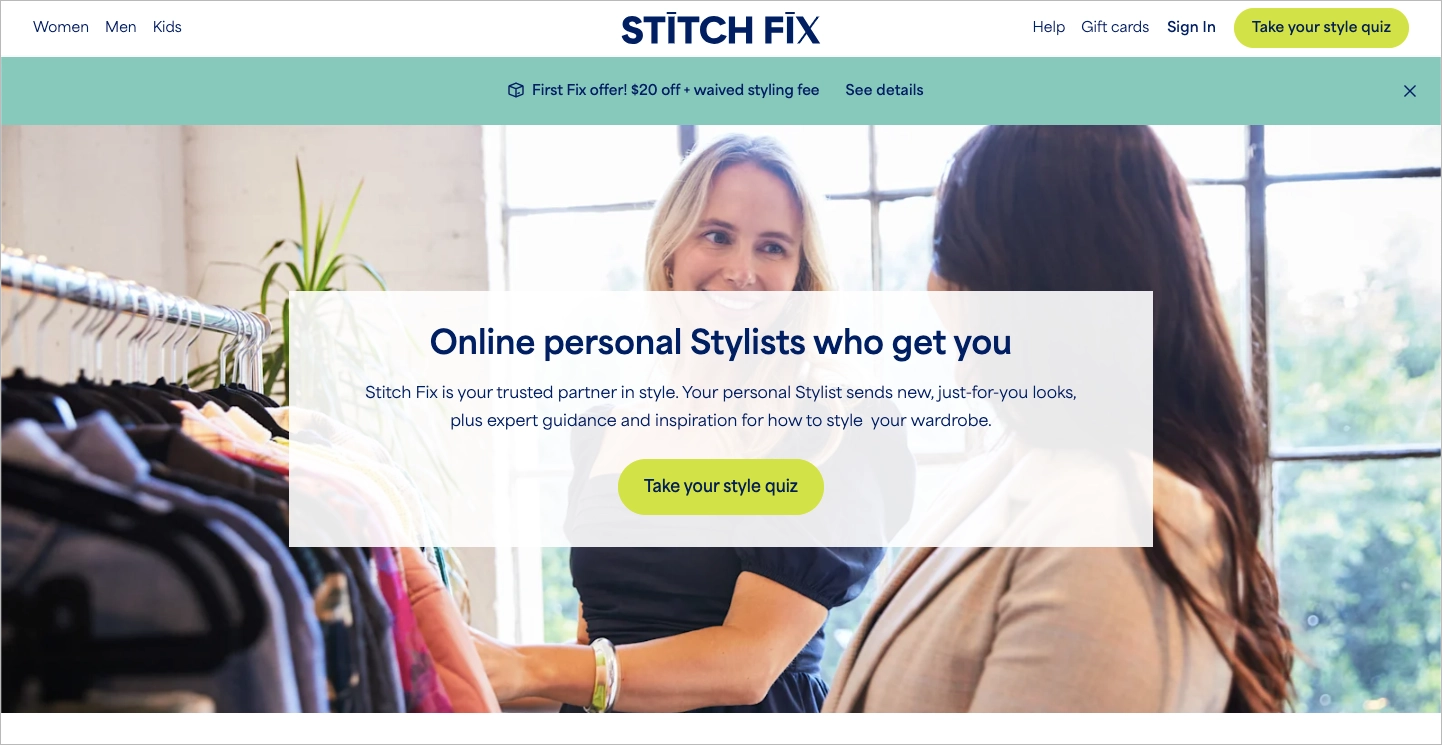 Dienst Landing Page Beispiel