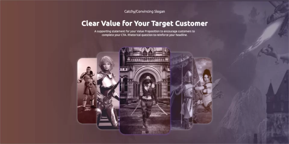 Game landing page template