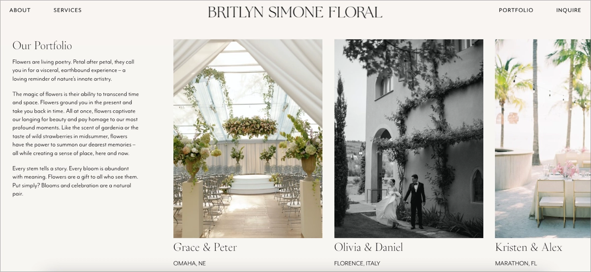 Kreatives Gesch&auml;ftsportfolio landing page