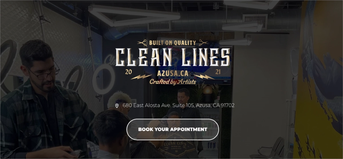 Sch&ouml;nheit landing page Beispiel: Clean Lines Barbershop