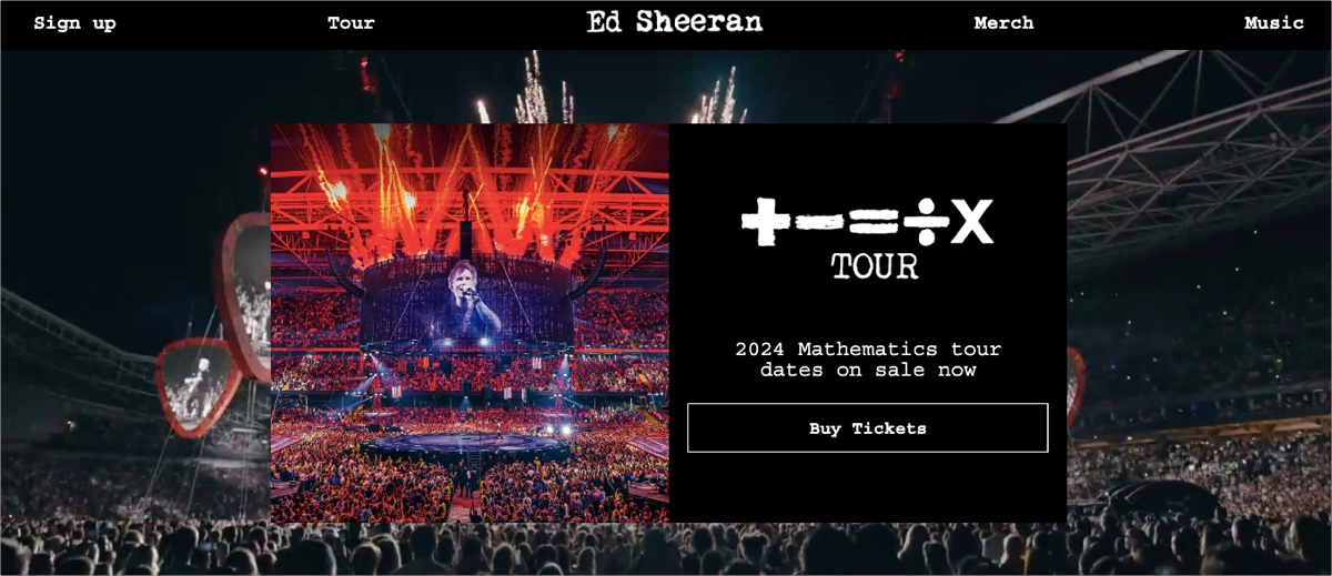 music marketing campaign landing page