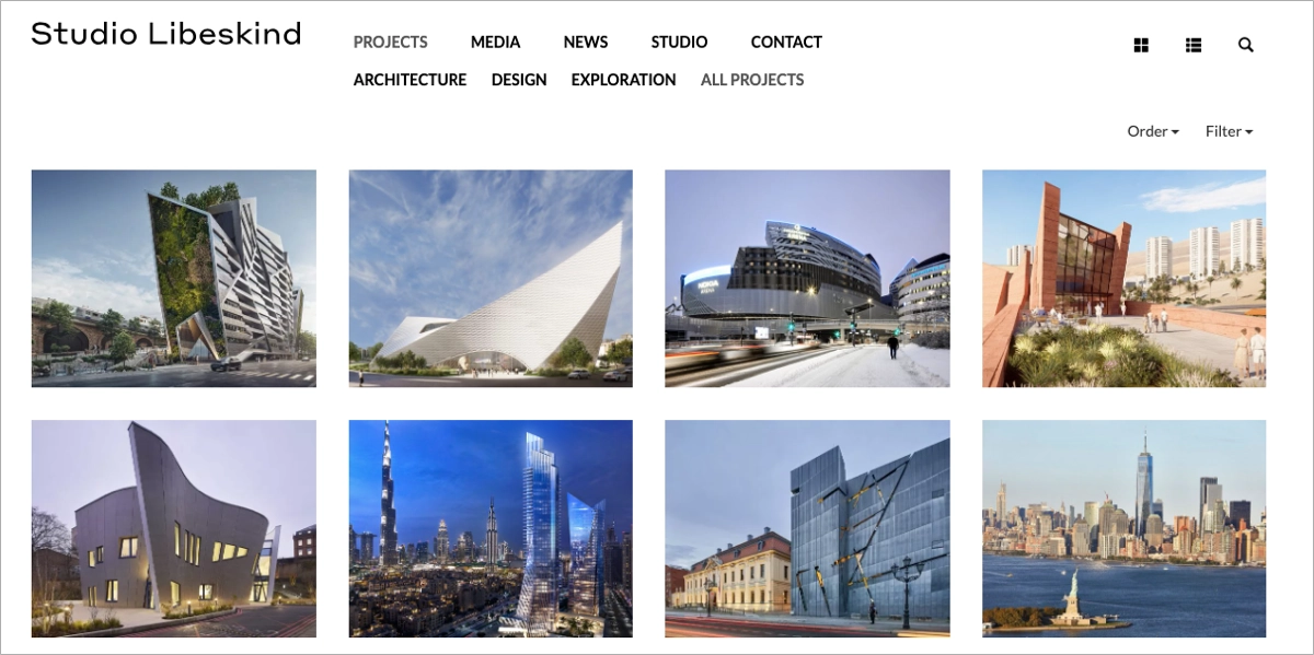 Beispiel f&uuml;r die Website eines Architektenportfolios