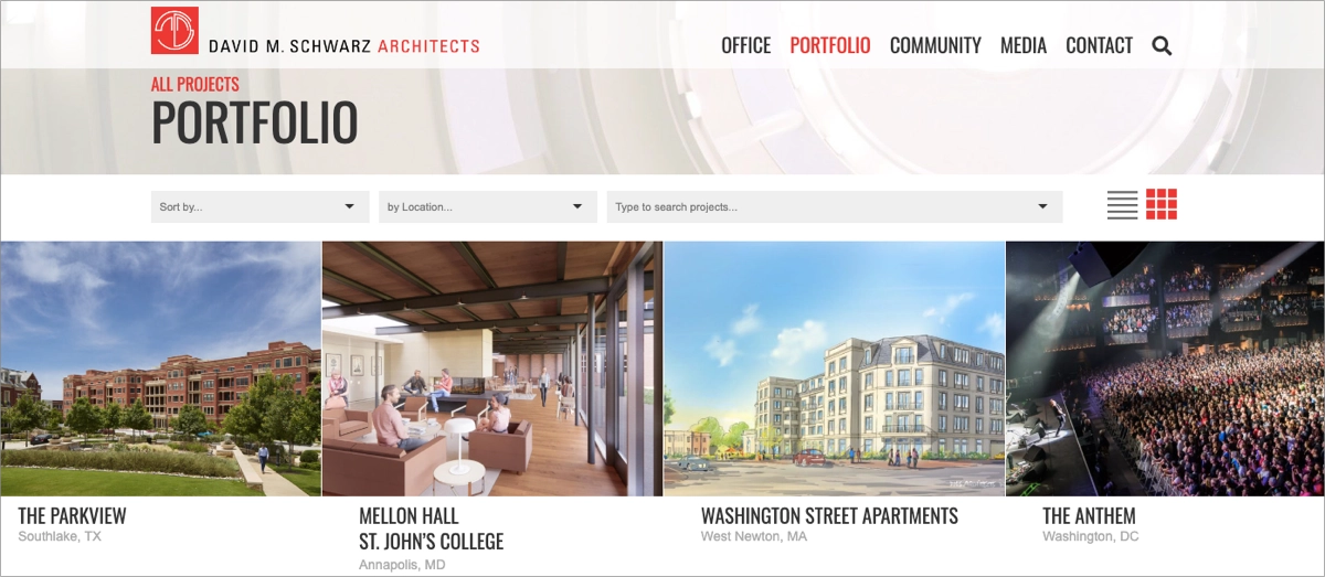 porftolio landing page vorgestellte Projekte